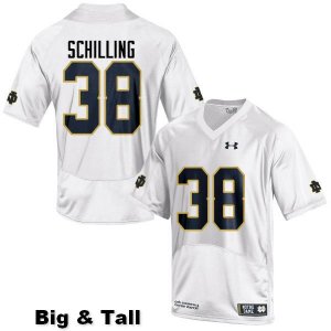 Notre Dame Fighting Irish Men's Christopher Schilling #38 White Under Armour Authentic Stitched Big & Tall College NCAA Football Jersey MYR4199ZI